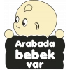 Arabada Bebek Var Sticker 2 10x10 cmRenkli Sticker