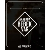 arabada Bebek Var Sticker 17x17 Cm Beyaz