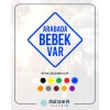 arabada Bebek Var Sticker 17x17 Cm Mavi