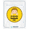 Arabada Bebek Var Sticker 4 10x10 cmRenkli Sticker
