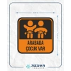 Arabada Çocuk Var Sticker 10x10 cmRenkli Sticker