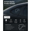 Artvin Harita Araba Sticker 17x17 Cm Beyaz