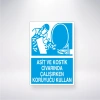 Asit ve Kostik Civarında Çalışırken Koruyucu Kullan Sticker 20X28 Cm