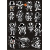 Astoronot Sticker Set 15 20 Parça Telefon, Tablet, Defter, Laptop Sticker