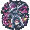 Astronot 10x10 cm Renkli Sticker