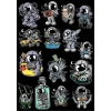 Astronot Sticker Set 14 16 Parça Telefon, Tablet, Defter, Laptop Sticker