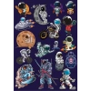 Astronot Sticker Set 16 Parça Telefon, Tablet, Defter, Laptop Sticker