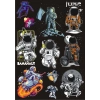 Astronot Temalı Sticker Set-2 10 Parça Telefon, Tablet, Defter, Laptop Sticker