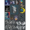 Astronot ve Uzay Sticker Set 5 20 Parça Telefon, Tablet, Defter, Laptop Sticker