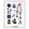 Astronot ve Uzay Sticker Set 6 20 Parça Telefon, Tablet, Defter, Laptop Sticker