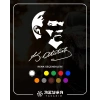 Atatürk Silüet ve İmza Sticker 17x17 Cm Beyaz