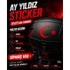 Ay Yıldız Sticker 17x17 Cm Kırmızı