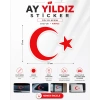 Ay Yıldız Sticker 17x17 Cm Kırmızı