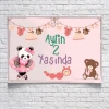 Balerin Panda Temalı Doğum Günü Afişi 35X50 cm