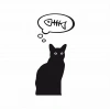 Balık Düşünen Kedi 17x17 Cm Sticker Folyo