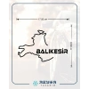 Balıkesir Harita Araba Sticker 17x17 Cm Siyah