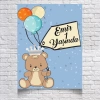Balon ve Ayıcıklı Doğm Günü Afişi 70X100 cm