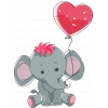 Balonlu Fil Yavrusu Duvar Stickerı