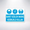 Baret Gözlük Maske Kesinlikle Kullan Sticker 20X28 Cm