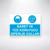 Baret ve Yüz Koruyucu Siperlik Kullan Sticker 20X28 Cm