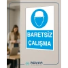 Baretsiz Çalışma İş güvenlik Panosu Sticker 20X28 Cm