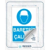 Baretsiz Çalışma İş güvenlik Panosu Sticker 20X28 Cm