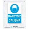 Baretsiz Çalışma İş güvenlik Panosu Sticker 20X28 Cm