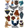 Baykuş OWL Sticker Set-12 20 Parça Telefon, Tablet, Defter, Laptop Sticker