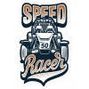 Speed Racer Sticker 10x10 cmRenkli Sticker