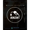Benzin Araba Sticker 17x17 Cm Beyaz