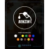 Benzin Araba Sticker 17x17 Cm Beyaz