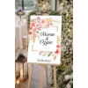 Beyaz Çiçekli Çerçeveli Düğün, Nişan ve Söz Karşılama Panosu – 50x70 cm