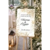 Gold Detaylı ve Gold Çiçekli Düğün, Nişan ve Söz Karşılama Panosu – 50x70 cm