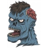 Beyni Çıkmış Zombi Sticker 10x10 cmRenkli Sticker