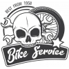 Bike Service Kurukafa Sticker 10x10 cmRenkli Sticker