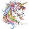 Kızgın Unicorn Sticker 10x10 cmRenkli Sticker