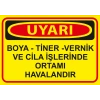 Boya Tiner Vernik ve Cila İşlerinde Ortamı Havalandır Sticker 20X28 Cm