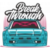 Break Through Araba Sticker 10x10 cmRenkli Sticker