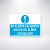 Bu Alanda Çalışırken Koruyucu Elbise Giyilmelidir Sticker 20X28 Cm