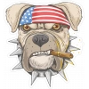 Bulldog 2 Sticker 10x10 cmRenkli Sticker