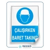 Çalışırken Baret Takınız Sticker 20X28 Cm