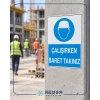 Çalışırken Baret Takınız Sticker 20X28 Cm