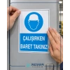 Çalışırken Baret Takınız Sticker 20X28 Cm