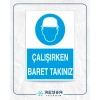 Çalışırken Baret Takınız Sticker 20X28 Cm