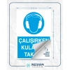 Çalışırken Kulaklık Takınız Sticker 20X28 Cm