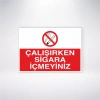 Çalışırken Sigara İçmeyiniz Sticker 20X28 Cm