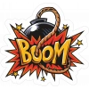 Boom Bomba Sticker 10x10 cmRenkli Sticker