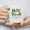 Çiçekli Mutlu Yıllar İsme Özel Kupa