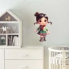 Çift Topuzlu Günlük Kız Çocuk Duvar Stickerı