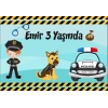 Polis Temalı Doğum Günü Afişi 100X150 cm